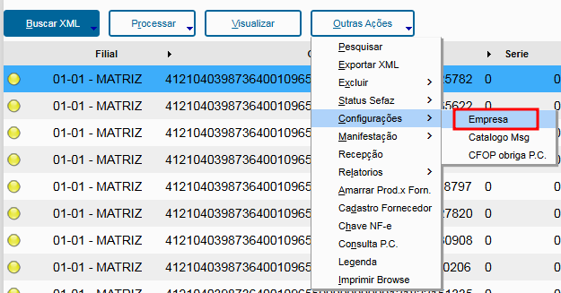 Configurações Empresa